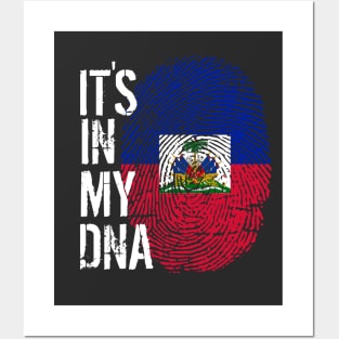 Haiti Flag Fingerprint My Story DNA Haitian Posters and Art
